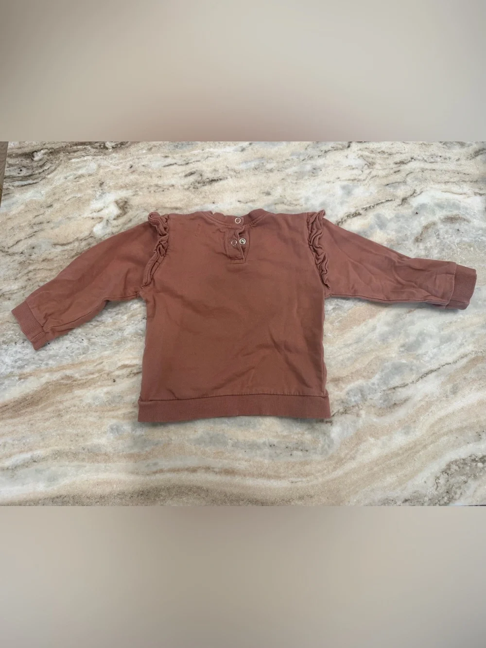 Pehr ruffle sleeve crew neck sweatshirt size 12-18m